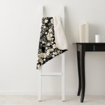 Wildblumen mit floralen Blume Blätter Schwarzer Hi