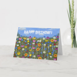 Wildblumen mit geklappter Tageskarte Karte
