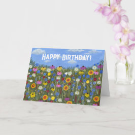 Wildblumen mit geklappter Tageskarte Karte