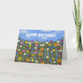 Wildblumen mit geklappter Tageskarte Karte