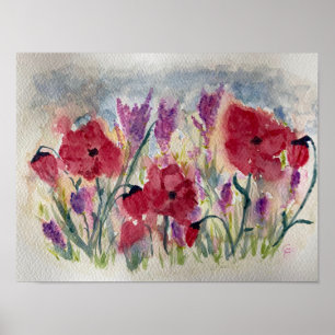 Wildblumen mit Pappchen Poster