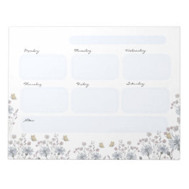 Wildblumen mit Schmetterling Notizblock