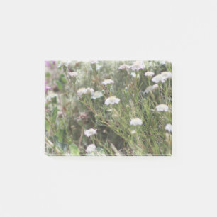 Wildblumen mit weißer Pinselspitze, Digital Waterc Post-it Klebezettel