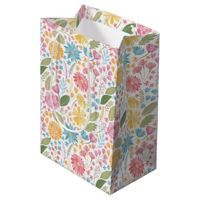 Wildblumen Mittlere Geschenktüte (Rückseite Schrägansicht)