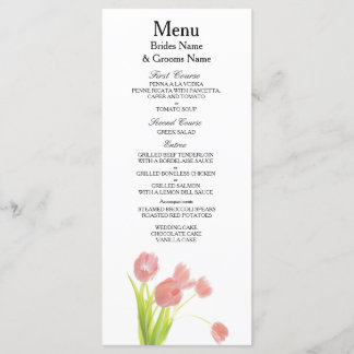 Wildblumen Moderne, elegante Hochzeitsideen Menükarte