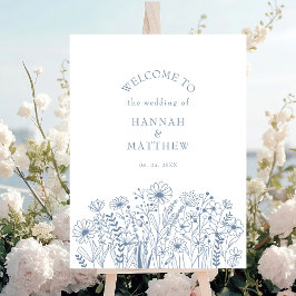 Wildblumen Modernes Boho Hochzeit Willkommen Poster