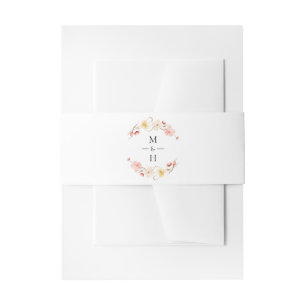 Wildblumen-Monogramm Frühlingsgarten-Hochzeit Einladungsbanderole