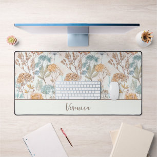 Wildblumen-Monogramm-Name Botanisch Schreibtischunterlage