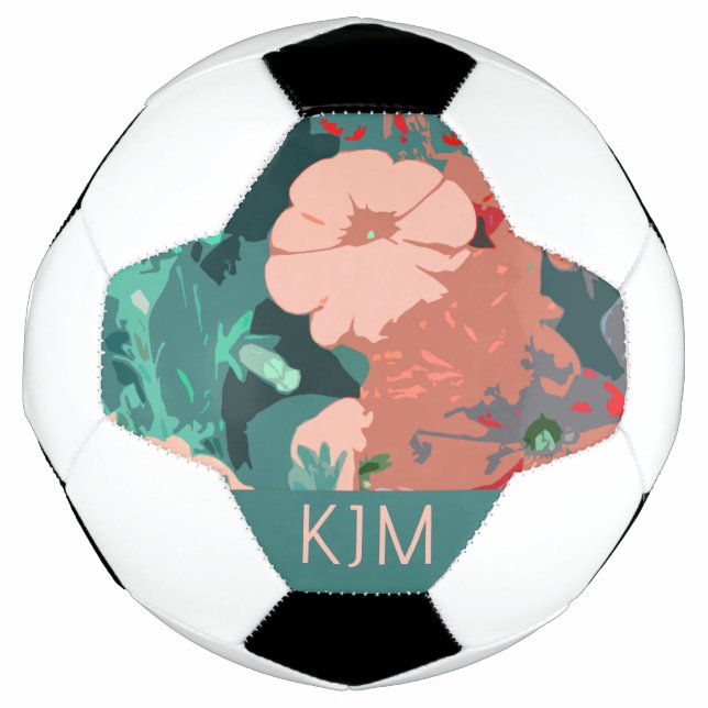 Wildblumen Monogramme Floral Girls Teamgeschenk Fußball (Vorderseite)