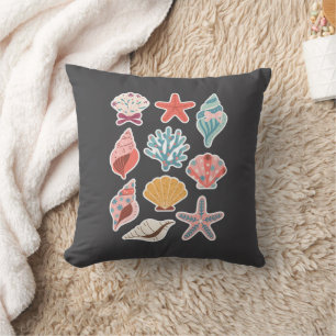 Wildblumen Muschel Sommer Stimmung Florale Strand Kissen