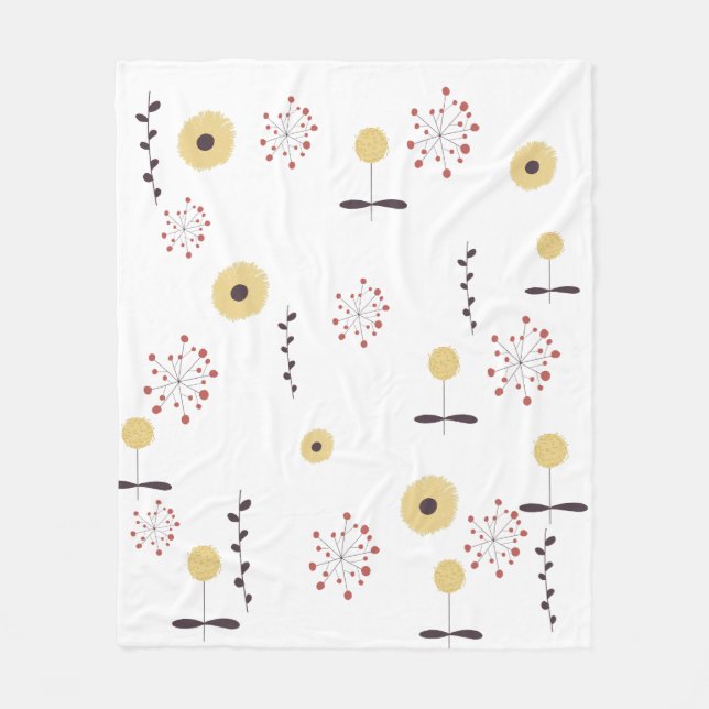 Wildblumen-Muster Kuscheldecke Fleecedecke (Vorderseite)