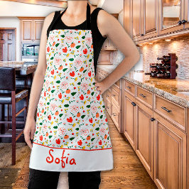 Wildblumen Muster Mohnblüte Schürze