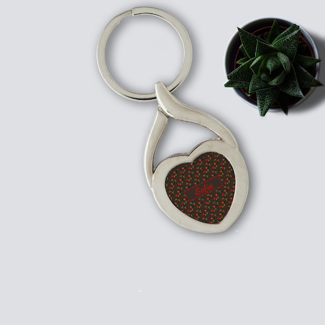 Wildblumen Muster Name braun Metall Schlüsselanhän Schlüsselanhänger (Von Creator hochgeladen)