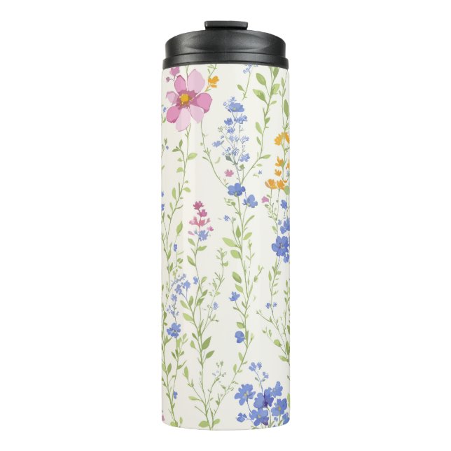 Wildblumen-Muster  Thermosbecher (Vorderseite)