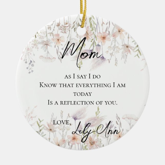 Wildblumen Mutter der Brautwasserfarbe Keramik Ornament (Vorne)