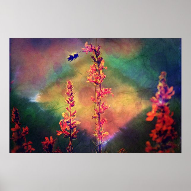 Wildblumen N Bienen Herbst Diamant Poster (Vorne)