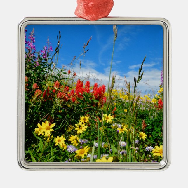 Wildblumen Ornament Aus Metall (Vorne)