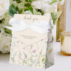 Wildblumen-Paar-Baby-Party Grüne Schrift Zelt Geschenkschachtel