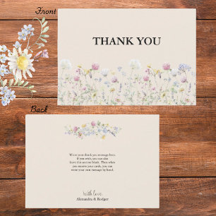 Wildblumen-Paar-Baby-Shower-Flache Danke-Karte Dankeskarte