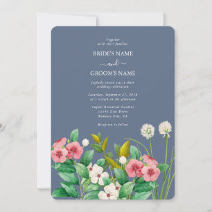 Wildblumen Periwinkle Dusty Blue Wedding Einladung