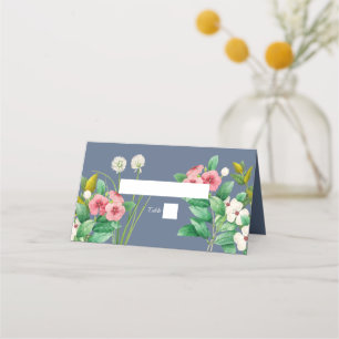 Wildblumen Periwinkle Dusty Blue Wedding Platzkarte