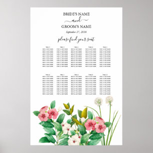 Wildblumen Periwinkle Hochzeitstabelle Poster