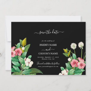 Wildblumen Periwinkle Watercolor Black Wedding Save The Date