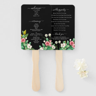 Wildblumen Periwinkle Wedding Black Program Fächer