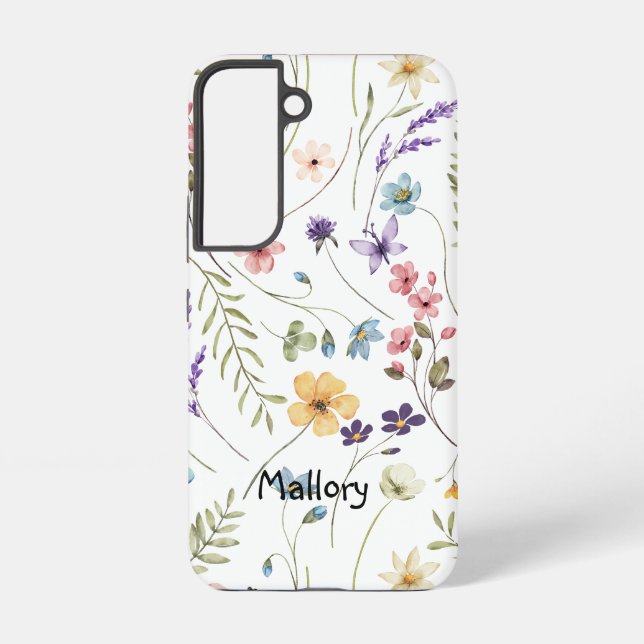 Wildblumen Personalisiert Samsung Galaxy Hülle (Rückseite)