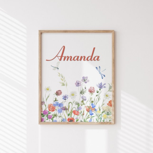 Wildblumen Personalisierter Individuelle Name Poster (Von Creator hochgeladen)