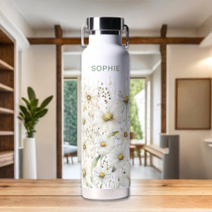 Wildblumen Personalisierter Name Floral Trinkflasche