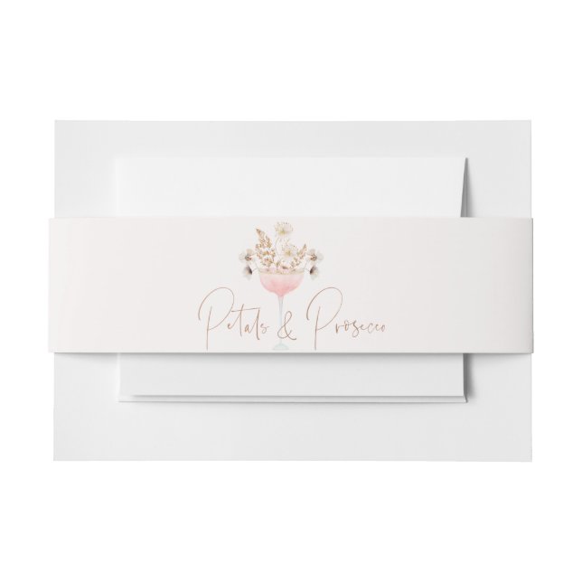 Wildblumen Petals Prosecco Brautparty Einladungsbanderole (Vorderseite Beispiel)