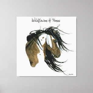 Wildblumen & Pferde DreamCatching Kunst von Bihrle Leinwanddruck