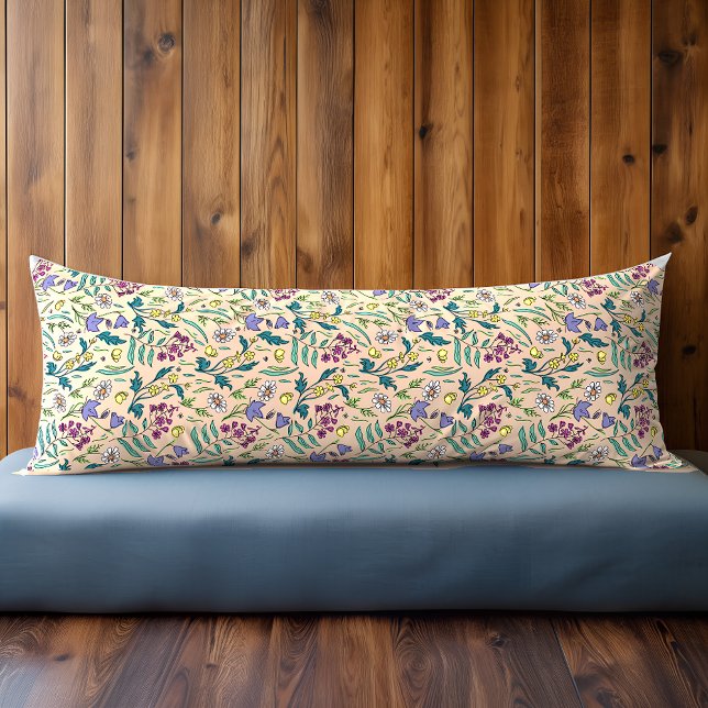 Wildblumen Pfirsichkissen Seitenschläferkissen (Wildflowers Peach Color Body Pillow)