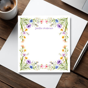 Wildblumen Pflaumen und Cornblumen Blumen Notizblock