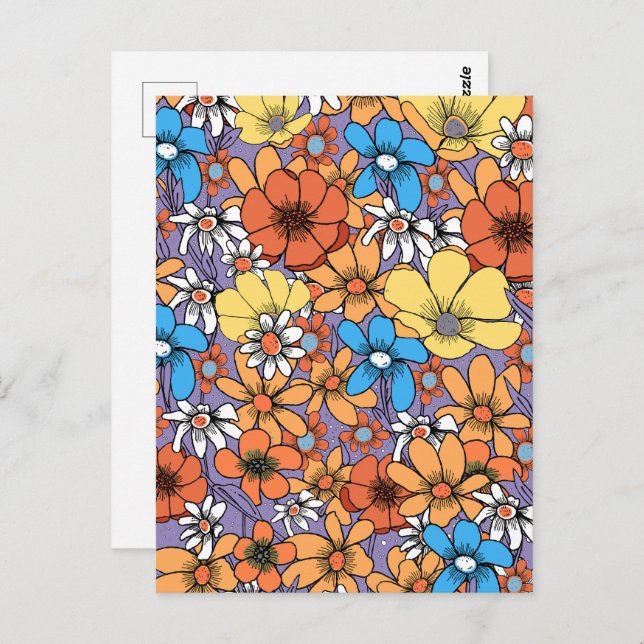 Wildblumen Postkarte (Vorne/Hinten)