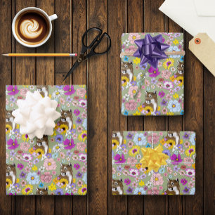 Wildblumen Puma Berglöwe Puma  Geschenkpapier Set