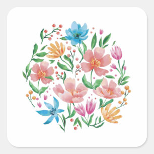 Wildblumen Quadratischer Aufkleber