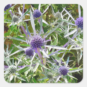 WILDBLUMEN QUADRATISCHER AUFKLEBER