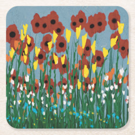 Wildblumen Rechteckiger Pappuntersetzer