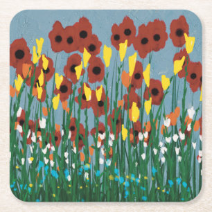 Wildblumen Rechteckiger Pappuntersetzer