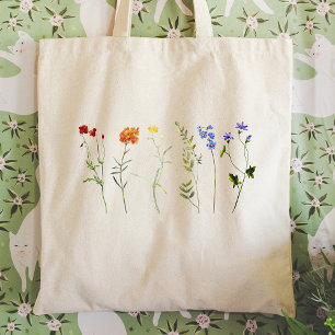 Wildblumen-Regenbogen-LGBTQ-Stolz Tragetasche
