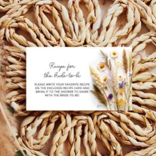 Wildblumen Rezept für die Braut Begleitkarte