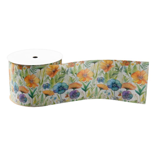 Wildblumen Ripsband (Spule)