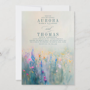 Wildblumen Romantische Elegante Hochzeiten Einladu Einladung