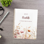 Wildblumen Rosa-Beige-Ernennungen 2025 Planer<br><div class="desc">Bleibe organisiert und inspiriert mit unserer Personalisierten Wildblume Meadow Spiral Planner, um eine Touch der Schönheit der Natur in Ihren Alltag zu bringen. Dieser Planer ist perfekt für alle, die Lieben haben, ihren Zeitplan stilvoll behalten. Er kombiniert Funktionalität mit einer personalisierten, künstlerischen Touch. Eleganter weißer Hintergrund: Die weiße Kulisse bietet...</div>