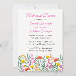 Wildblumen Rosa Blumenkohl Probe Abendessen Einladung