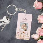 Wildblumen Rosa Foto Monogramm Schlüsselanhänger<br><div class="desc">Fügen Sie Ihrem Alltag eine Touch von persönlichem Charme mit unserem Personalisierten Schlüsselanhänger Floral hinzu. Dieser Schlüsselanhänger mit einem zauberhaften rosa Hintergrund, der mit Wildblumen aus einer Sommerwiese geschmückt ist, ist genauso schön wie praktisch. Ideal, um Ihre Schlüssel zu organisieren und gleichzeitig eine persönliche Touch zu Ihrem Platz hinzuzufügen. Schönes...</div>