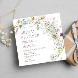 Wildblumen Rosa und Lila Brautparty Einladung