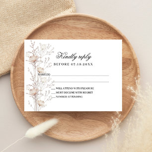 Wildblumen Rose Gold Hochzeitsreaktion UAWG Mitteilungskarte